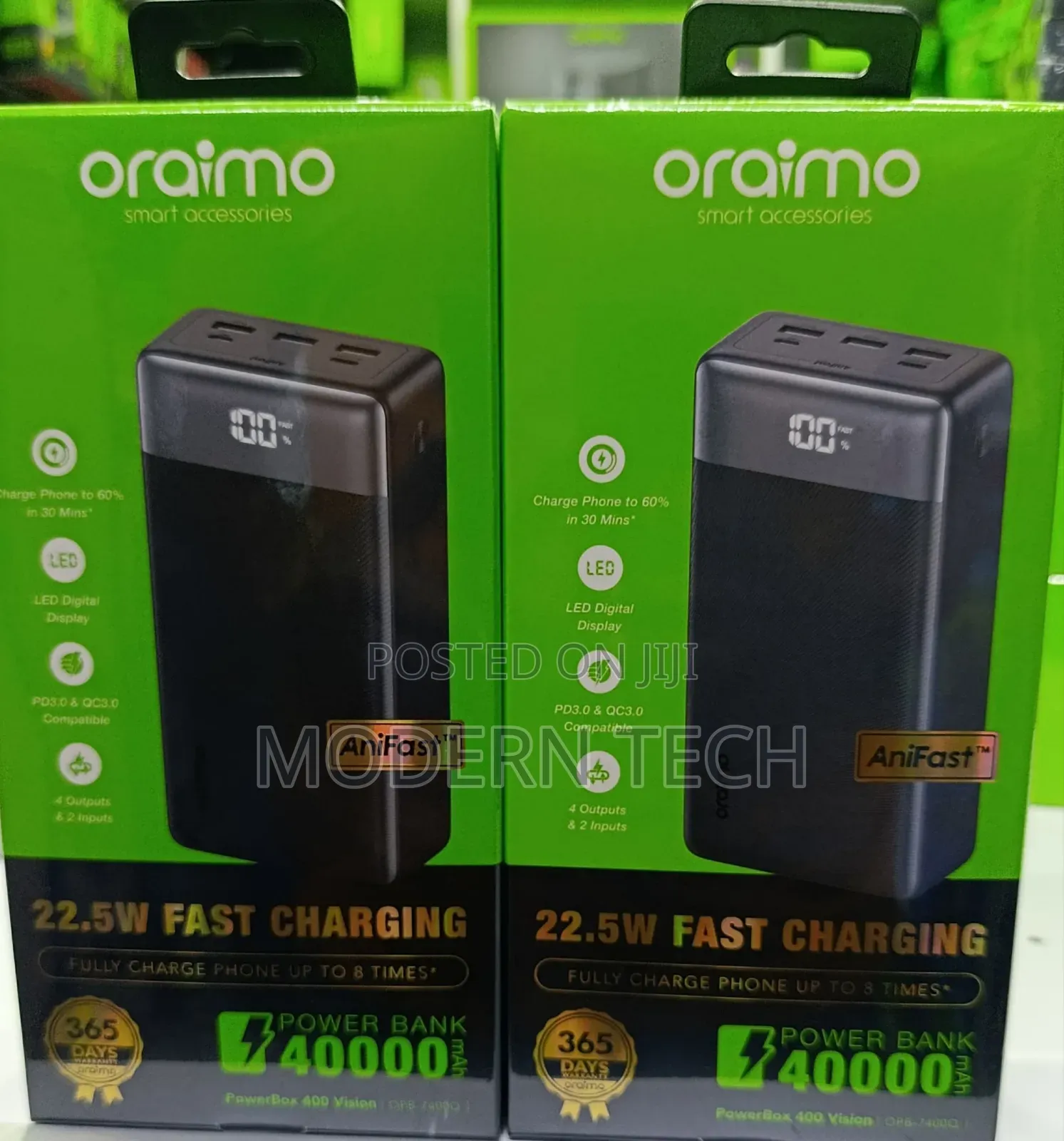 Oraimo Powerbox 400 22.W Fast Changing 40000mah Power Bank
