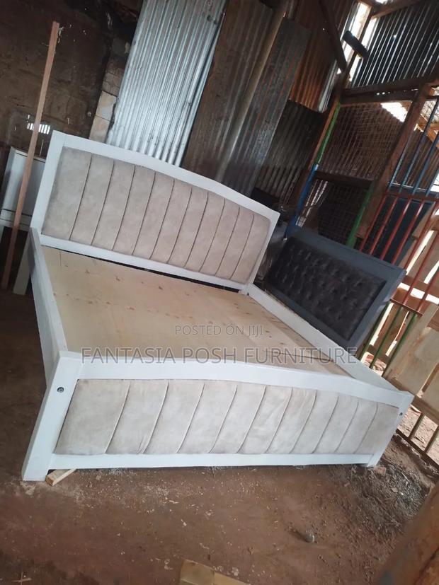 5x6 Upholstered Panel Bed - main view