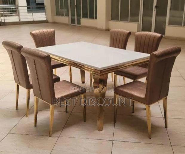 Marble Dining Table 6- Chairs - main view