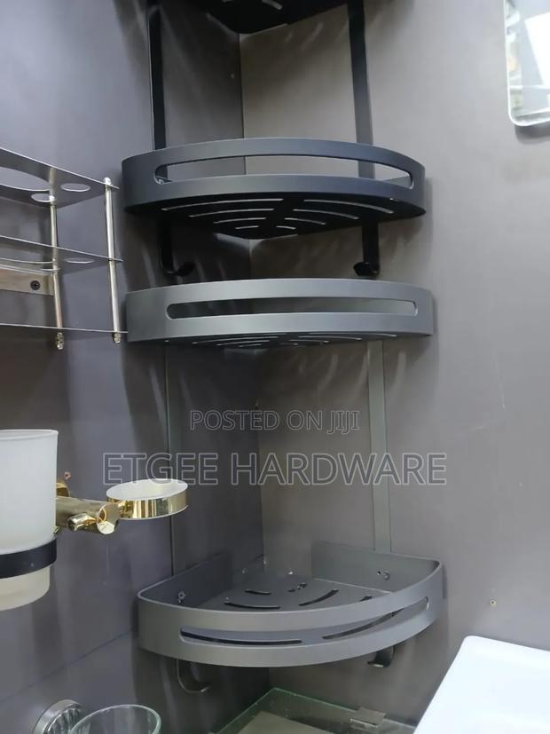Grey Corner Shelf Bathroom Organiser