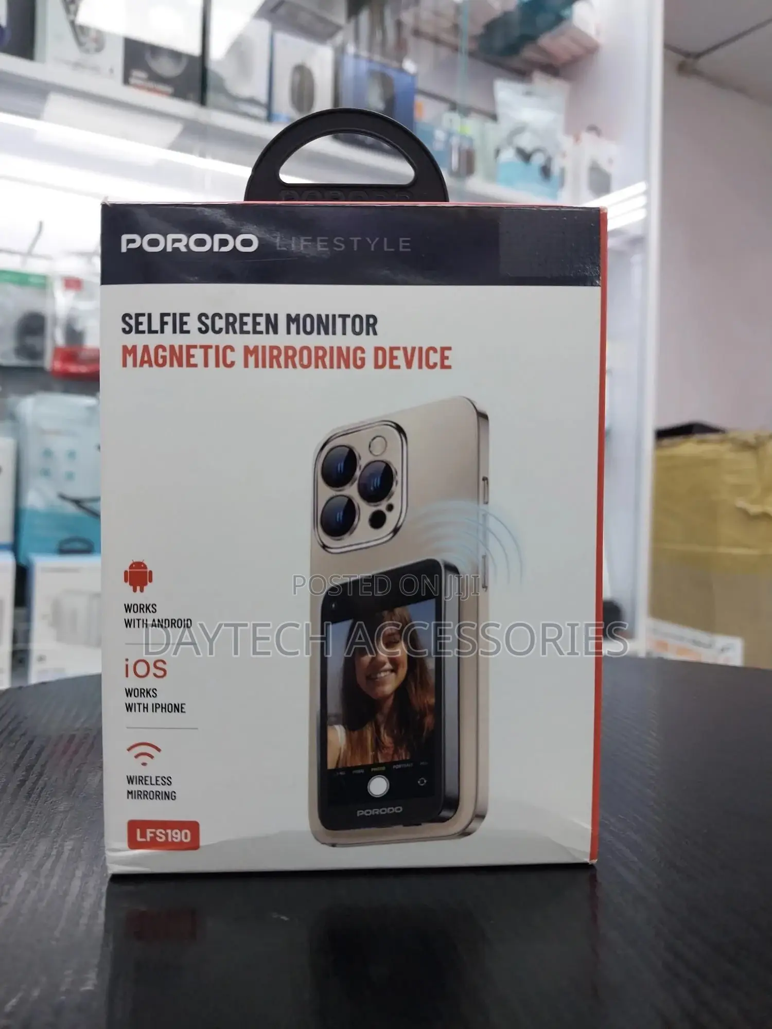 Porodo Selfie Screen Monitor With Magnetic Mirroring.
