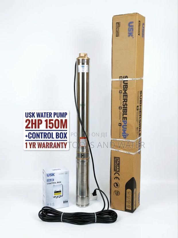 Deep Well Usk Submersible Water Pump 2 Hp 150m + Control Box