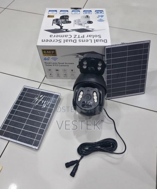 6mp Dual Lens Solar Powered Security Outdoor 4g Dual Panel Solart