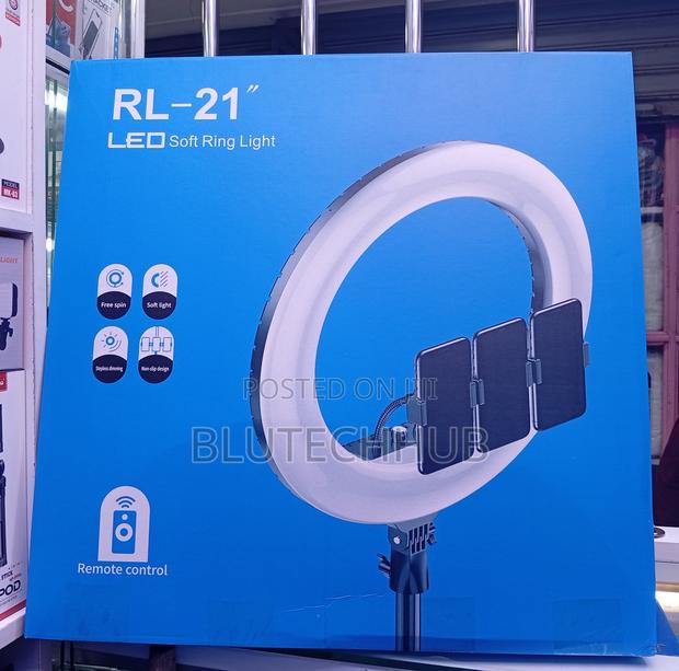 22-Inch Rl Led Ring Light With 3 Phone Holders, Soft Modes Remote - thumbnail 2