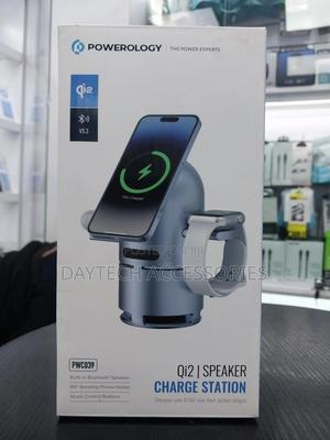 Powerology Qi2 Wireless Charging Station With Bluetooth Speaker. - thumbnail 2