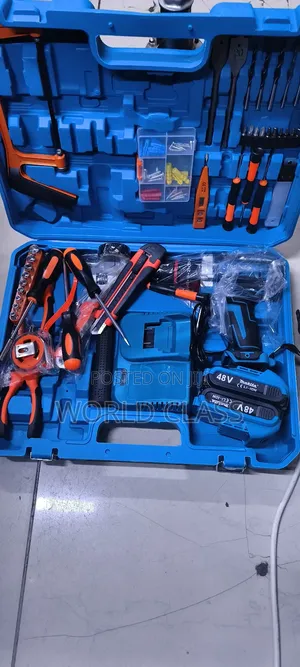 Cordless Drill 47pc Tool Set 36v With 2 Batteries