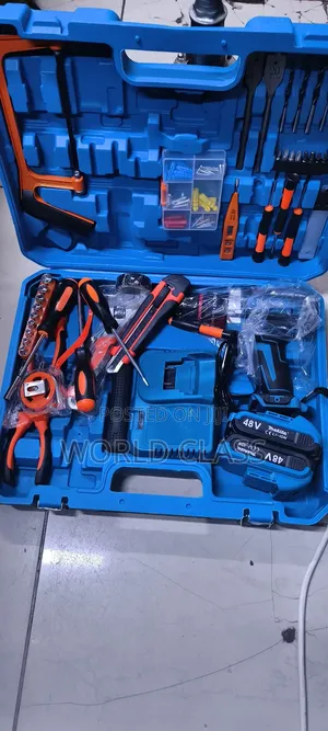 Cordless Drill 47pc Tool Set 36v With 2 Batteries
