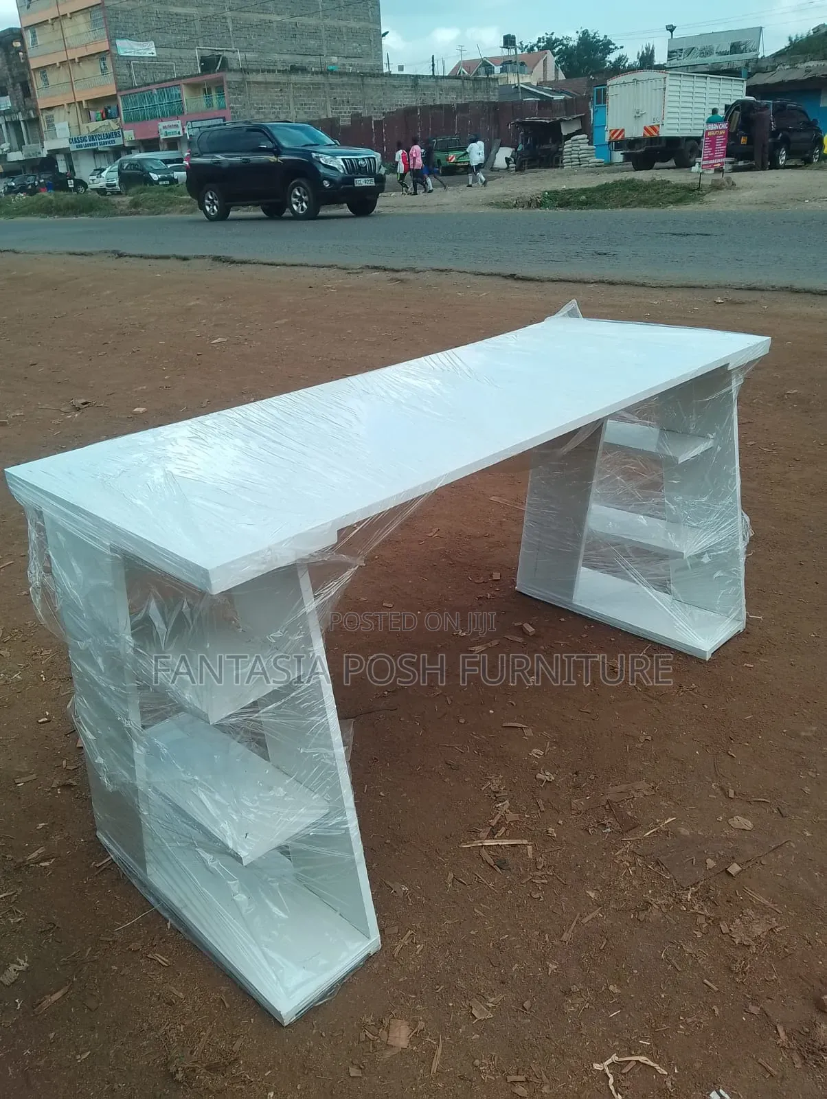 Trendy Office Desk or Study Desk With Side Shelves