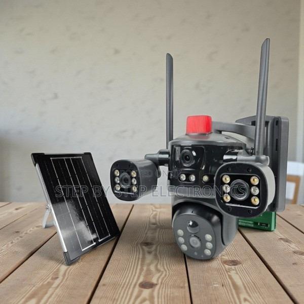4g Solar Camera With Multiple Lens, Light Alarm Siren and Hd Video