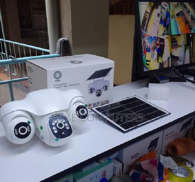 V380 Pro 4g Solar CCTV Camera With 3lenses White