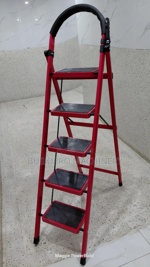Aluminium 5-Step Folding Ladder - thumbnail 3