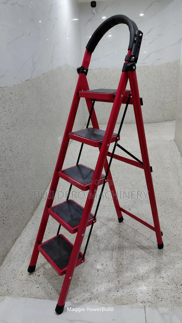 Aluminium 5-Step Folding Ladder - thumbnail 4