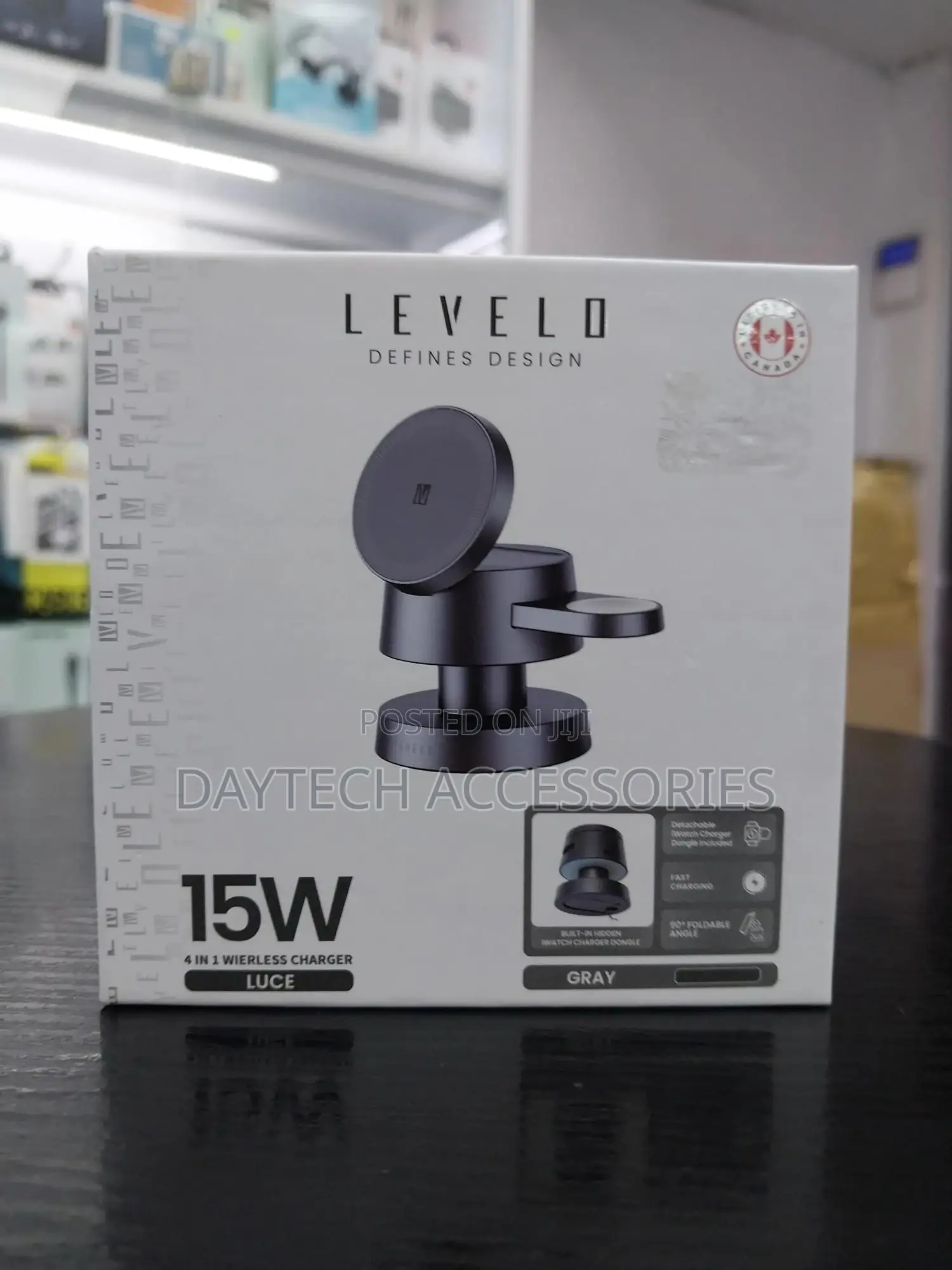 Levelo 15w 4 in 1 Wireless Charger Strong Magnet Built-in Night Lamp.