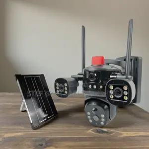 4g Multiple Lens Solar Camera Light Alarm Siren With Long Battery
