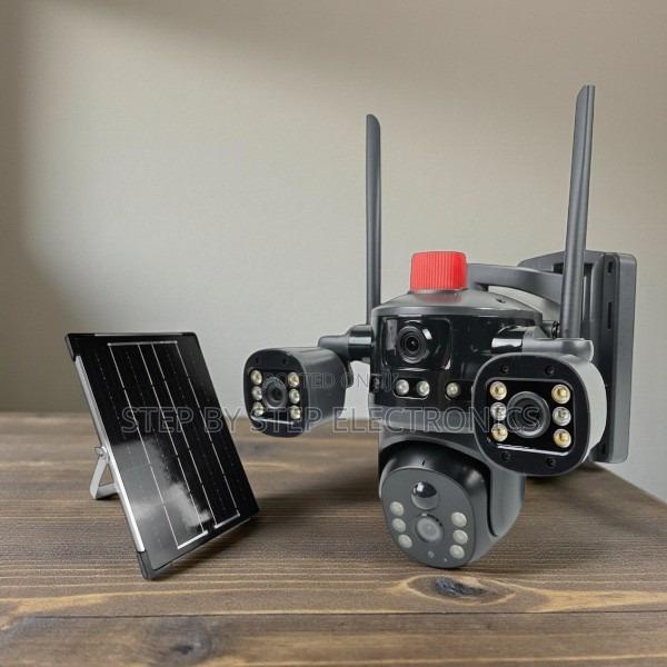 4g Multiple Lens Solar Camera Light Alarm Siren With Long Battery