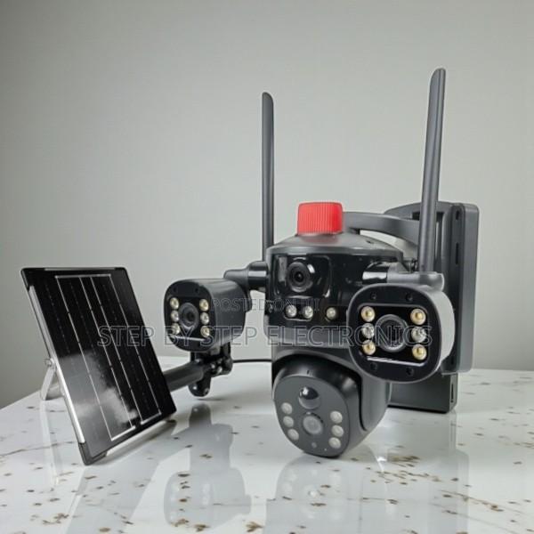 4g Solar Camera Multiple Lens With Light Alarm Siren Auto Tracking