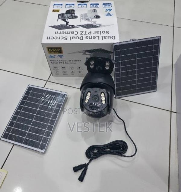 6mp 4g Solar Waterproof Camera Dual Lens CCTV PTZ Security Solar Camer
