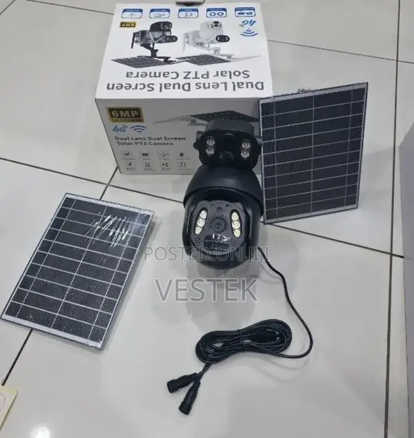 6mp 4g Solar Waterproof Camera Dual Lens CCTV PTZ Security Solar Camer