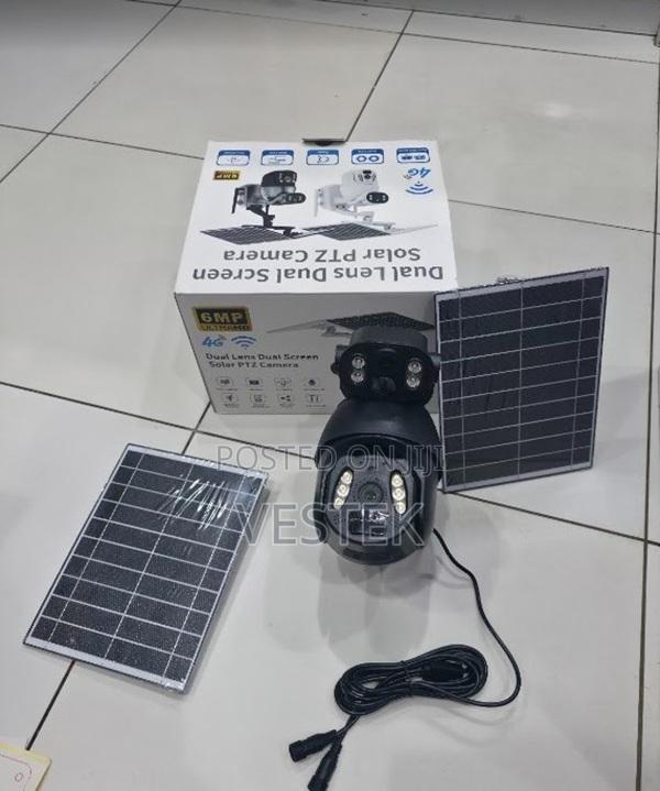 6mp Dual Lens Dome 4g Sim Card 2solar Panel Battery Powered 2 Screen - main view