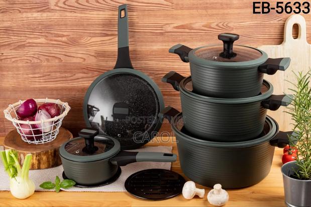 Eb 5633 12pcs Edenberg Marble Cookware Set