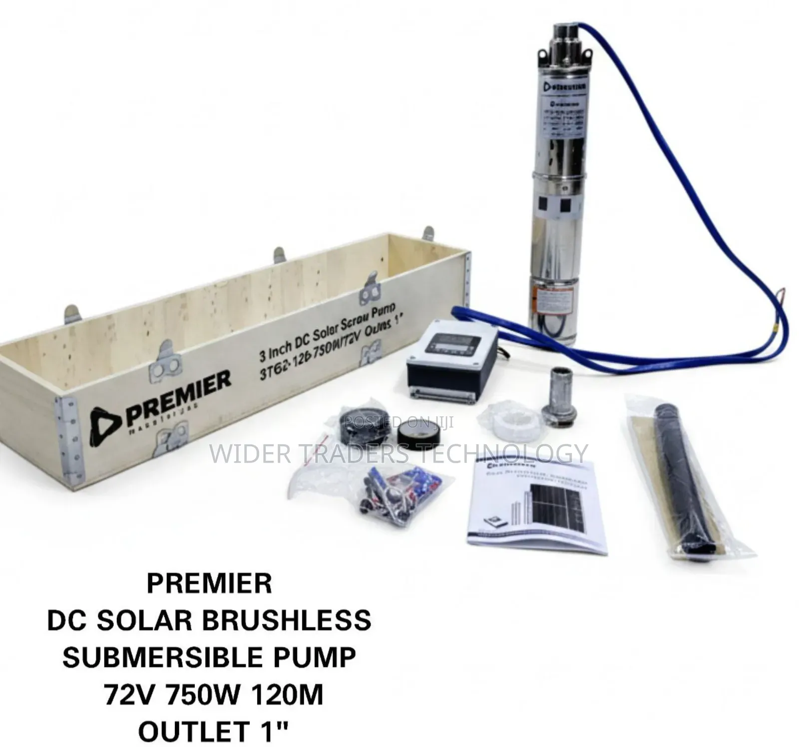 Premier Dc Solar Brushless Submersible Pump 120m