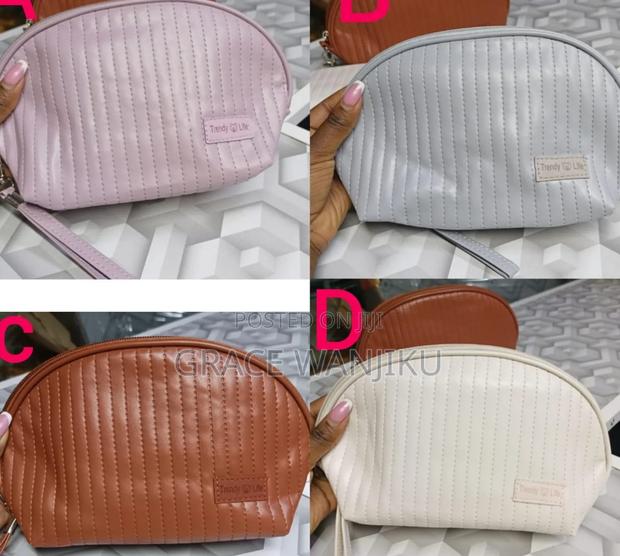 *Portable Makeup Bag, Waterproof Leather Pouch - thumbnail 3