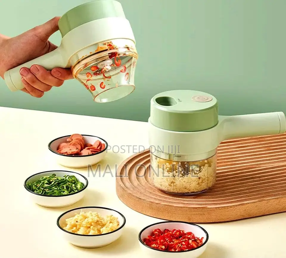 4-in-1 Electric Vegetable Cutter Chopper Rechargeable Food Processor
