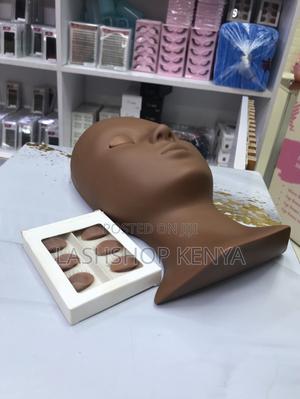 Micro Blading Lash Practice Dummy - Dark Skin With Removable Eyes - main view