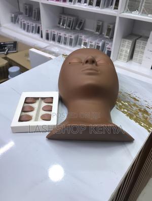 Lash Micro Blading Practice Head - Dark Tone With Removable Eyes - main view