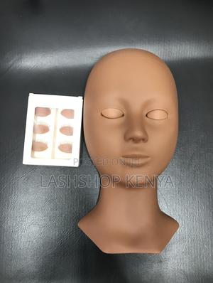 Dark Skin Practice Dummy - Removable Eyes for Lashes Micro Blading - main view