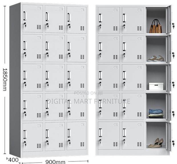 White 15 Bin Storage Steel Cabinet - thumbnail 9