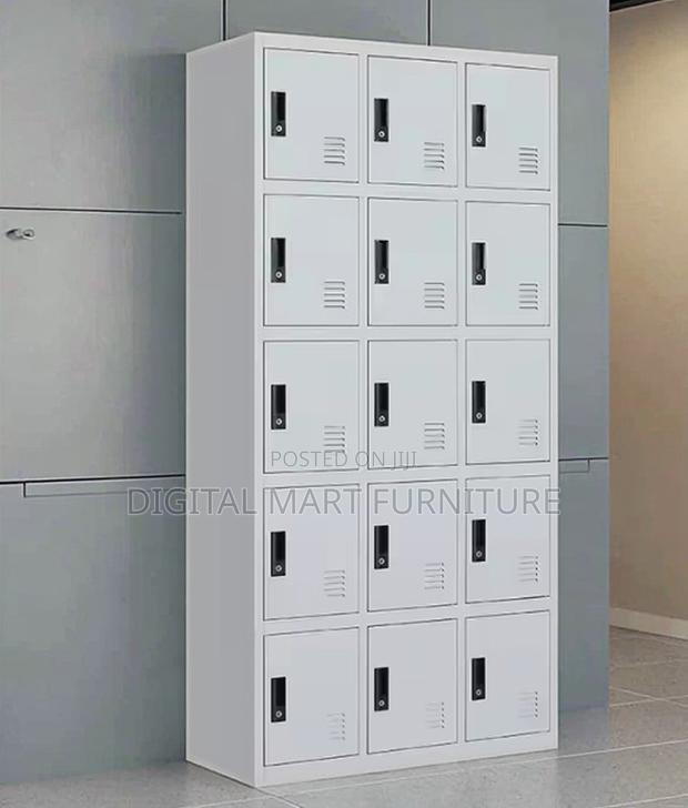 White 15 Bin Storage Steel Cabinet - thumbnail 11