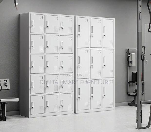 White 15 Bin Storage Steel Cabinet - thumbnail 13