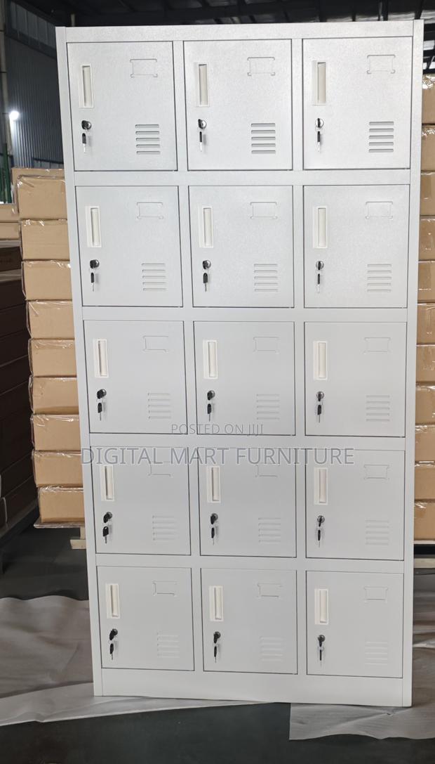 White 15 Bin Storage Steel Cabinet - thumbnail 14