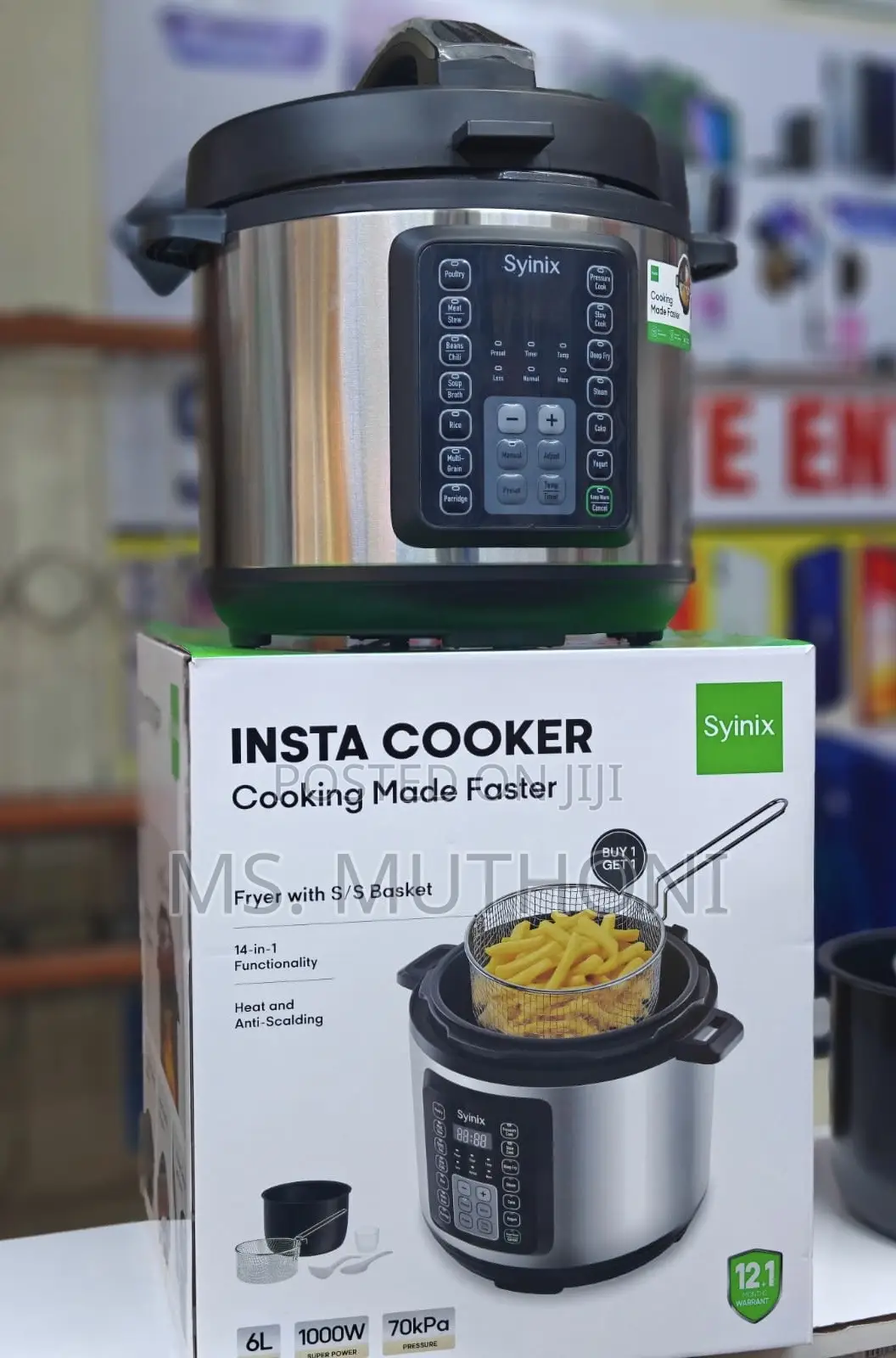 6-Liter Syinix Insta /Multifunctional Electric Pressure Cooker.