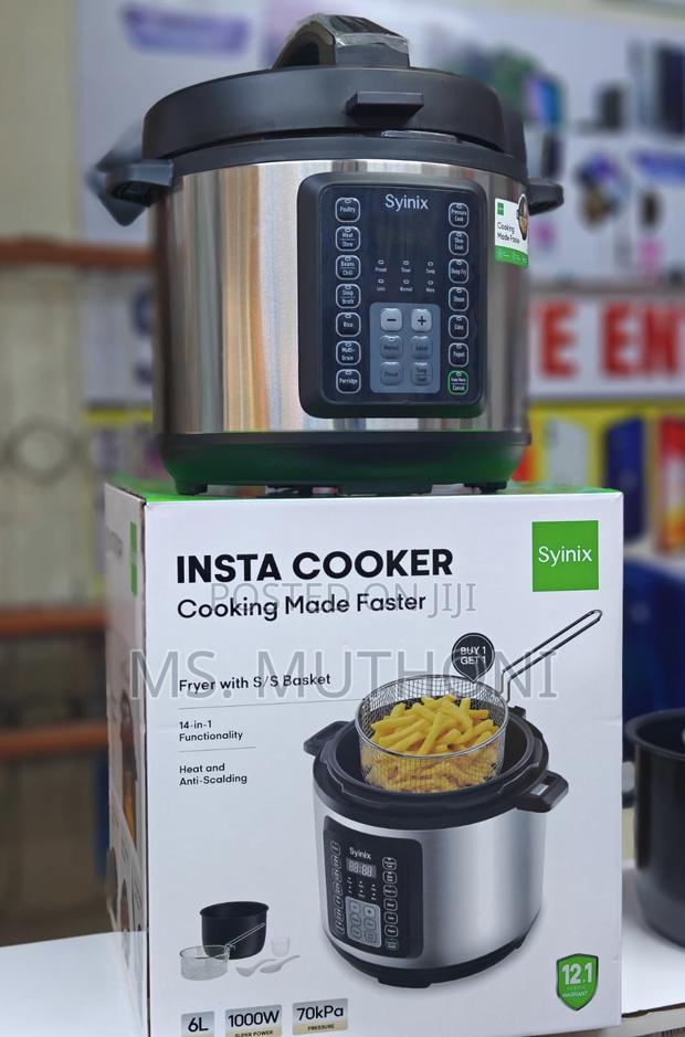 6-Liter Syinix Insta /Multifunctional Electric Pressure Cooker.