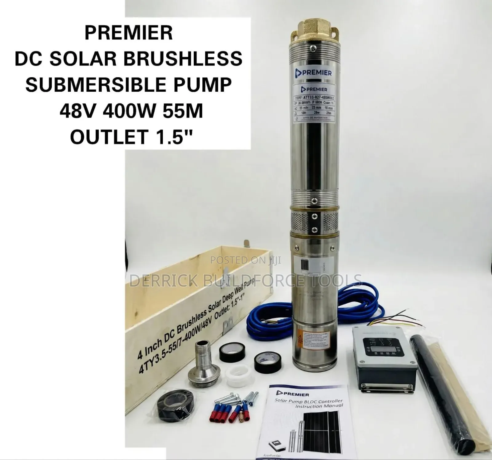Premier Dc Solar Brushless Submersible Pump 48v 400w 55m