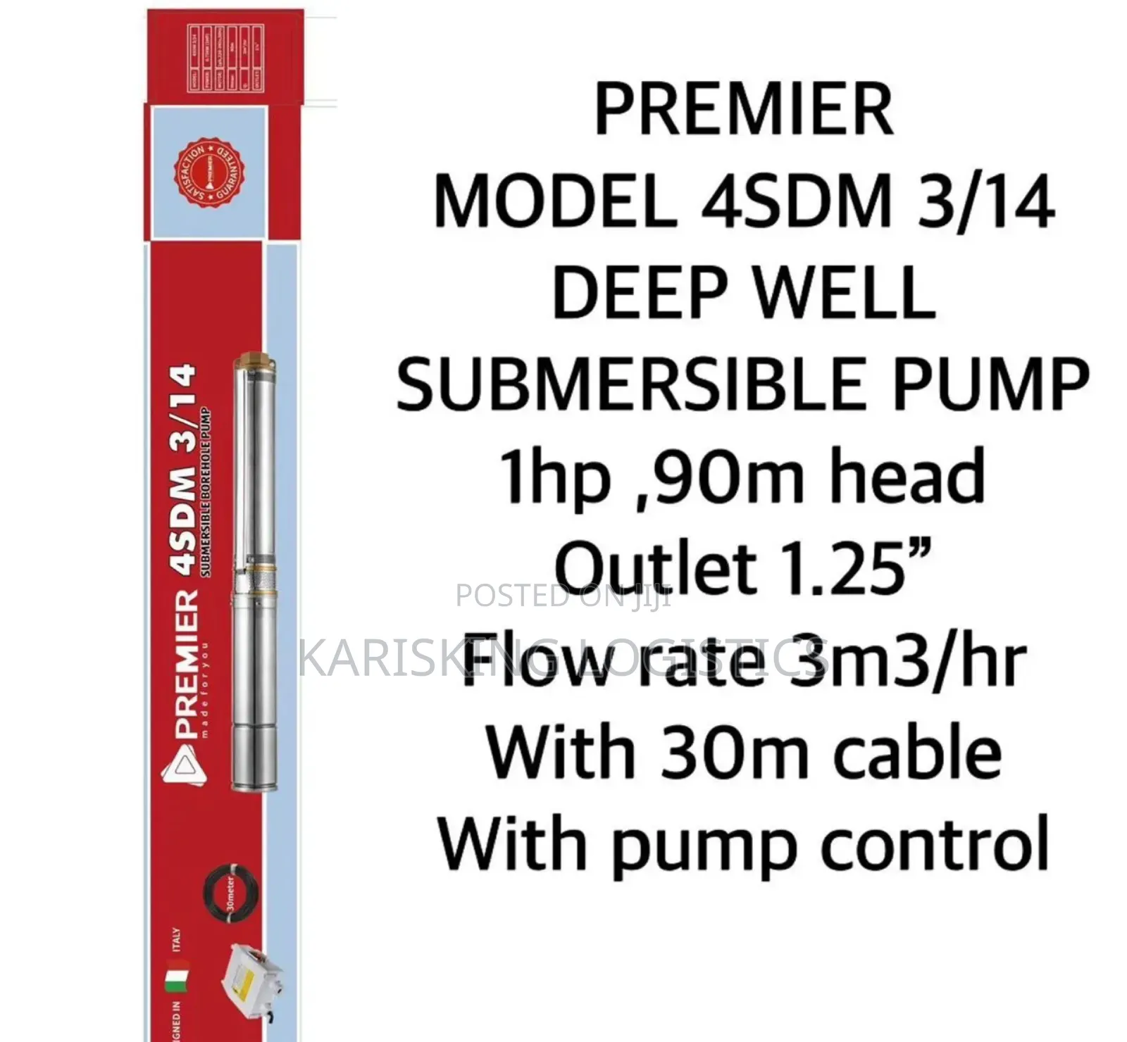 90 Meters 1hp Submersible Pump