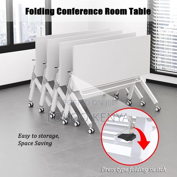 Office Desk; Rectangular Movable Foldable Home Office Computer Desk - thumbnail 7