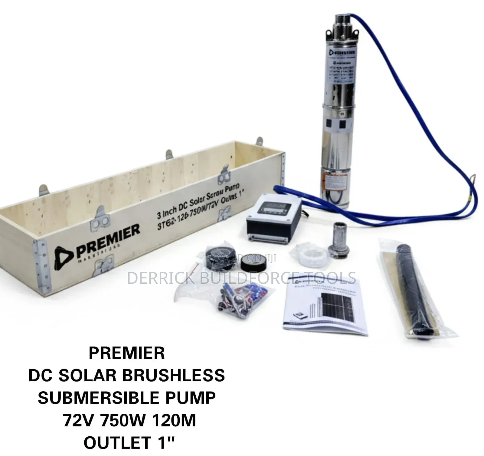 Premier Dc Solar Brushless Submersible Pump 72v 750w 120m