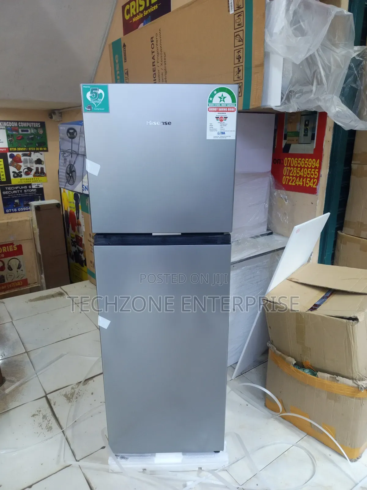 Hisense Double Door-154 Litres Ref154dr Fridge, Silver 