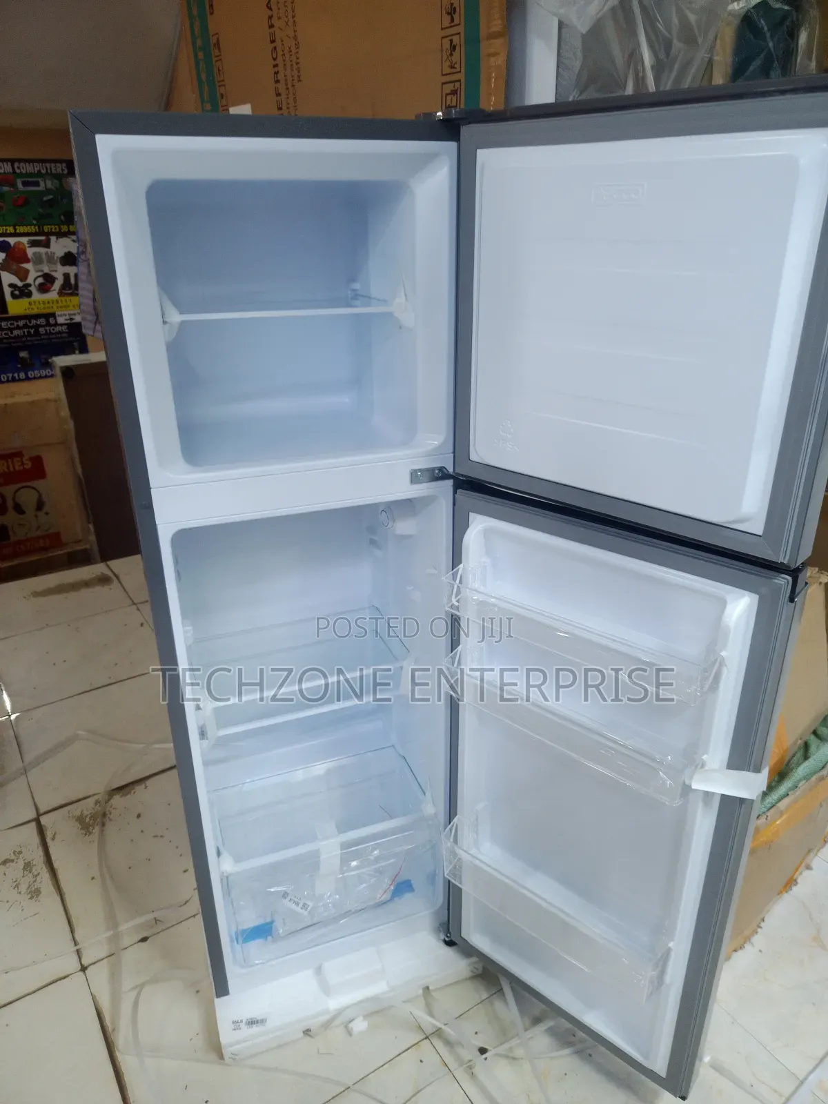 Hisense Double Door-154l Ref154dr Fridge Tempered Glass 