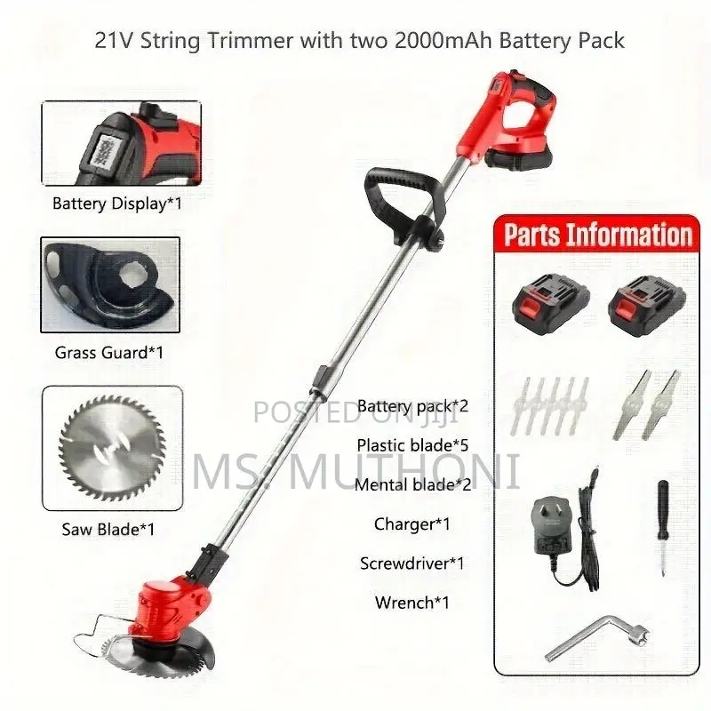 24v , 18000rpm Cordless Electric Grass Trimmer*