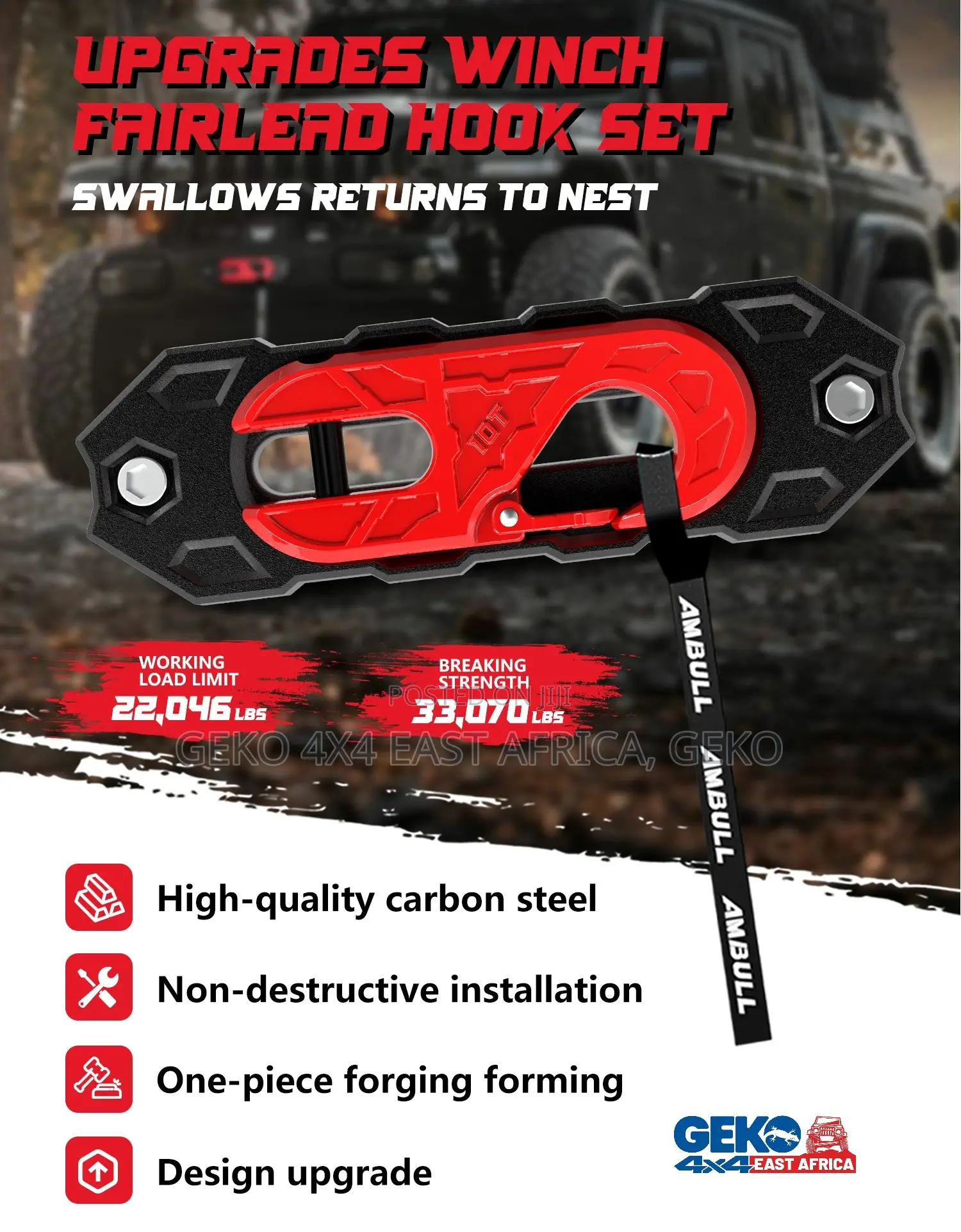 Synthetic Winch Hawse Fairlead Upgrade With Hook