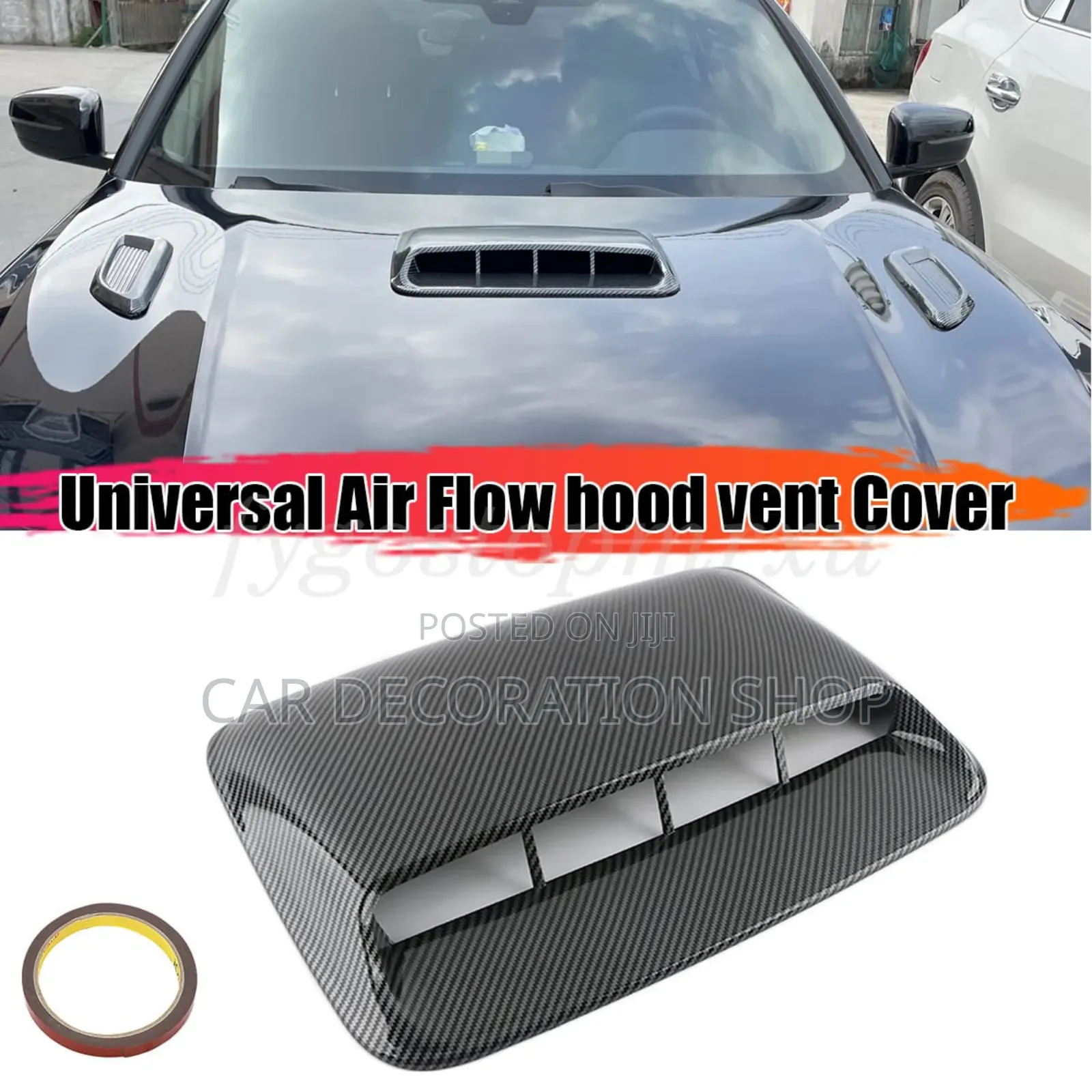Carbon Finish Hood Air Flow Scoop Vent