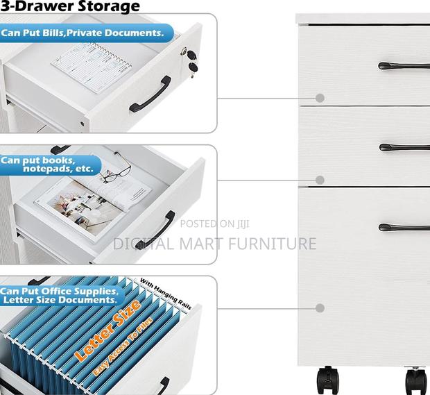 Three Drawer White Boss Fie Storage Unit - thumbnail 11