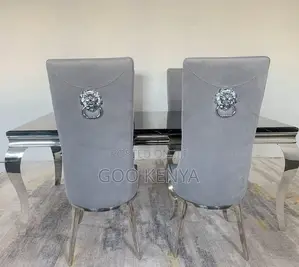 Home Dining Set; High-End Stainless Steel Dining Table With 6 Chairs