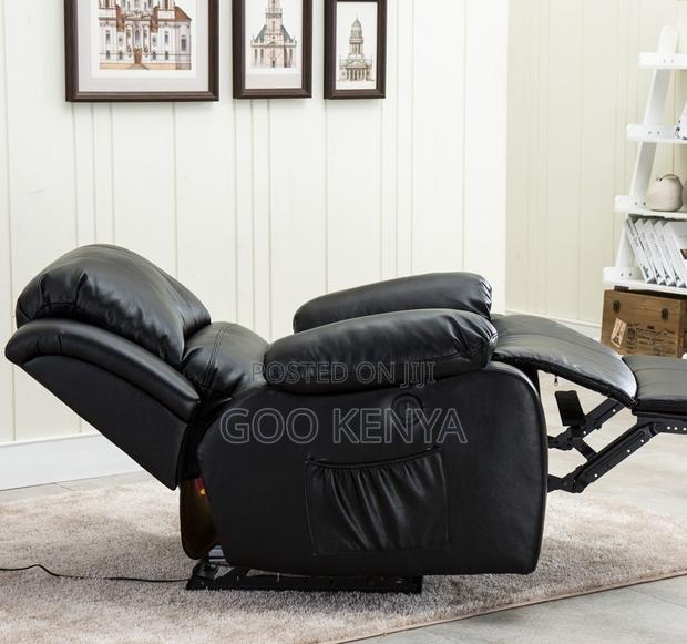 Home Sofa; Single Manual Leather Reclining Chair With Footrest