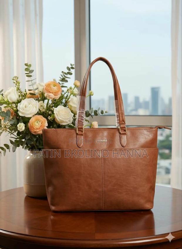 Brown Laptop Tote Bag (Good Partitions) - main view