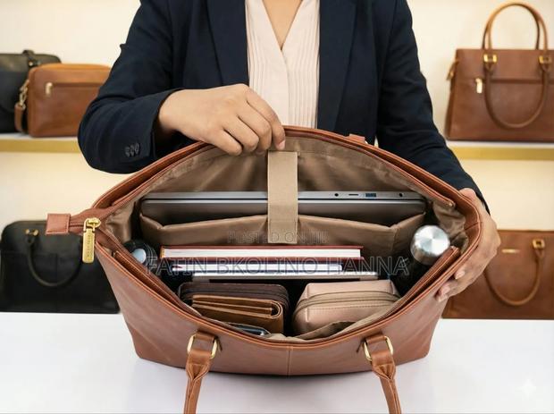 Brown Laptop Tote Bag (Good Partitions) - thumbnail 3